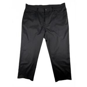 GSX Grand Slam Pants Mens 36 Black Chino Straight Leg Flat Front Casual Golf DRI